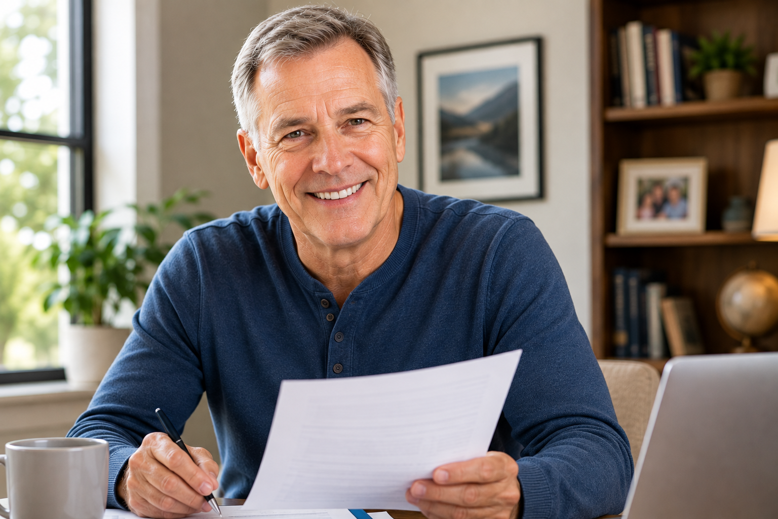Satisfied client reviewing his approved Extra Help savings